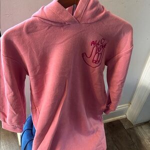 Old Navy Kids Pink Graphic Hoodie Dress